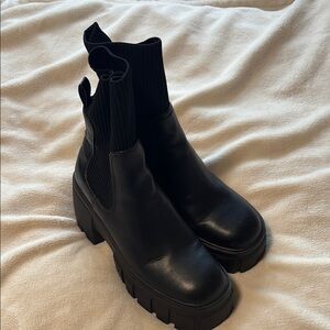 Black Chunky Ankle Steve Madden Boots